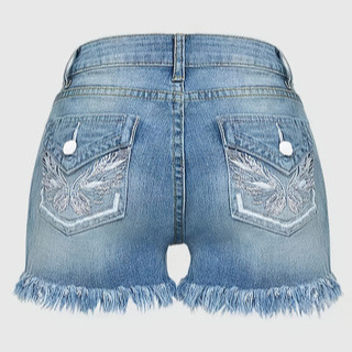 Határokon átnyúló trendi, szakadt, durva élű, plus size női farmer 2024-es akció, új, magas derekú, személyiséghez illő, farmer rövidnadrág