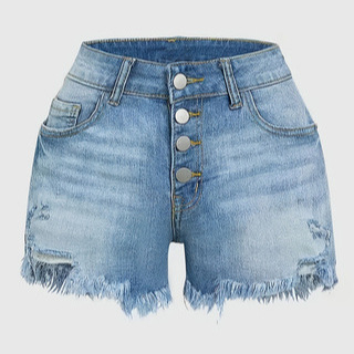 Határokon átnyúló trendi, szakadt, durva élű, plus size női farmer 2024-es akció, új, magas derekú, személyiséghez illő, farmer rövidnadrág