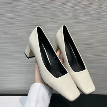Női vastag sarkú, 2025 tavaszi és őszi divat, egyedi, gyermek, szögletes fejű, sekély szájú, magas sarkú, szoknyás, temperamentumos, egyrétegű cipő
