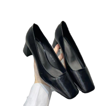 Női vastag sarkú, 2025 tavaszi és őszi divat, egyedi, gyermek, szögletes fejű, sekély szájú, magas sarkú, szoknyás, temperamentumos, egyrétegű cipő