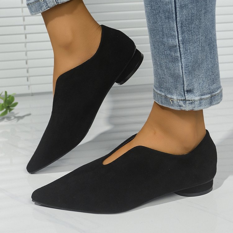 2024. aasta kevad- ja suveuued väliskaubanduse teravatipulised vabaaja madalad dokumentaalkingad, salendavad madala suuga Baotou tagumised tühjad sandaalid naistele