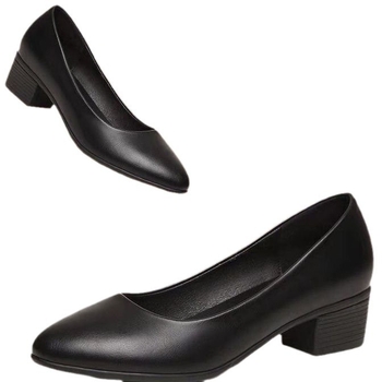 Kockás professzionális cipők, Munkacipők, Formális etiketthez illő interjúcipők, Női kis bőrcipők, 2024 új, középmagas sarkú tavaszi és őszi lapos cipők