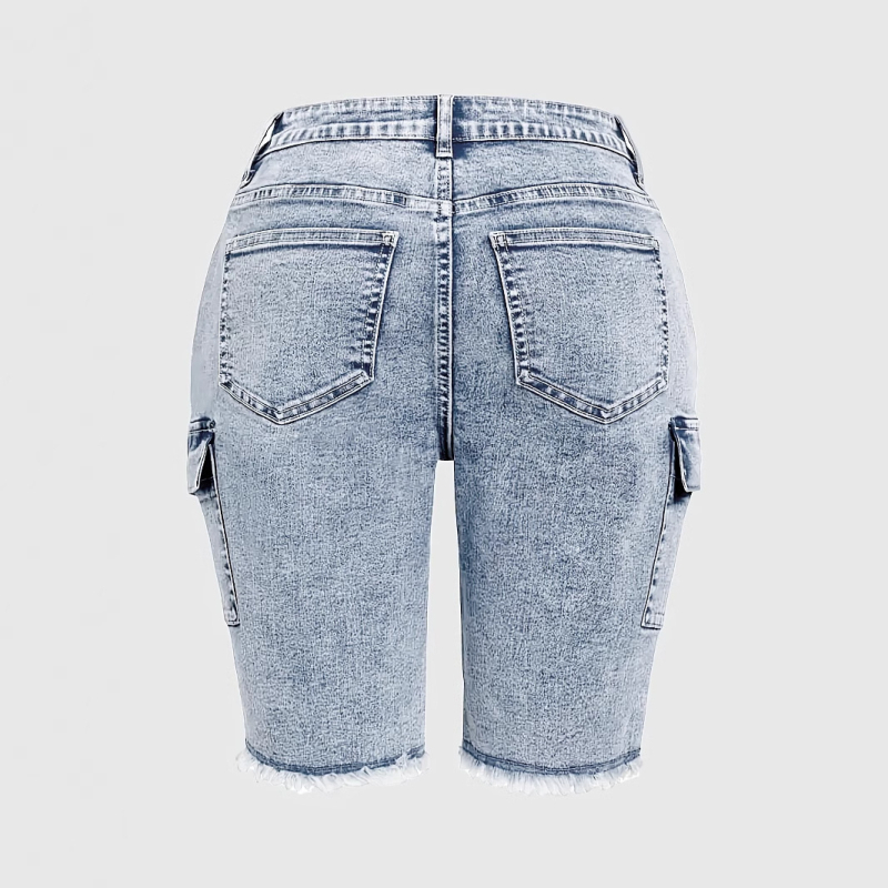 Amazon határokon átnyúló dropshipping európai és amerikai plus size női ruházat raktáron rugalmas, mosott, magas derekú, oldalzsebes farmernadrágok