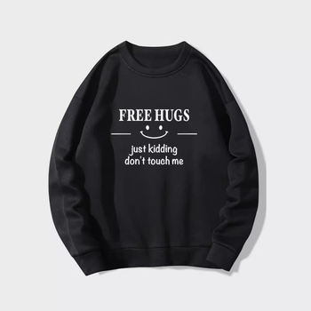 Női Határokon Átnyúló Személyre Szabott Betűnyomtatásos Alkalmi Laza Kerek Nyakkivágású Őszi Melegítő Felső Elegáns Lezser