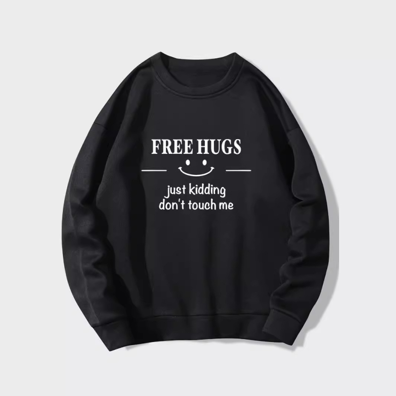 Női Határokon Átnyúló Személyre Szabott Betűnyomtatásos Alkalmi Laza Kerek Nyakkivágású Őszi Melegítő Felső Elegáns Lezser