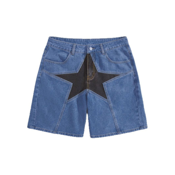 Határokon átnyúló külkereskedelem Amazon Európa és Amerika Design Sense Star farmer rövidnadrágok Női divatos amerikai lezser laza egyenes szárú rövidnadrág