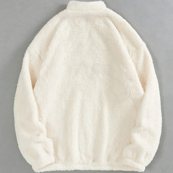 2024-es őszi/téli Amazon AliExpress határokon átnyúló új, egyszínű, hímzett, félcipzáras gallérral ellátott, laza plüss melegítőfelső