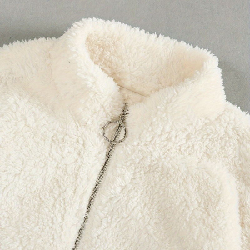 2024-es őszi/téli Amazon AliExpress határokon átnyúló új, egyszínű, hímzett, félcipzáras gallérral ellátott, laza plüss melegítőfelső