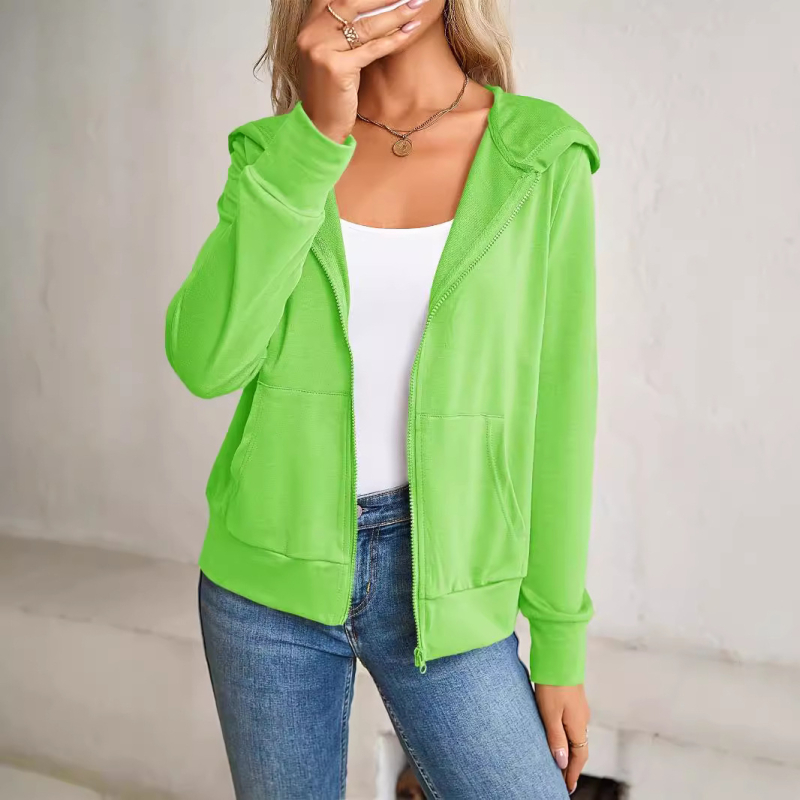 Kapucnis kardigán Teljes cipzár Csíkos Alkalmas Kapucnis felső Könnyű Rugalmas Aktív Jóga Edzés Sport