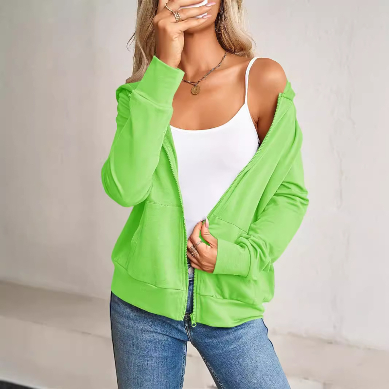 Kapucnis kardigán Teljes cipzár Csíkos Alkalmas Kapucnis felső Könnyű Rugalmas Aktív Jóga Edzés Sport