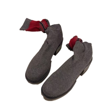 Ilgi aulinukai virš kelių moterims 2024 m. rudens/žiemos nauji stiliai storais kulnais, tampriais, elastingais batais, šilti, universalūs, ilgi, ploni aulinukai