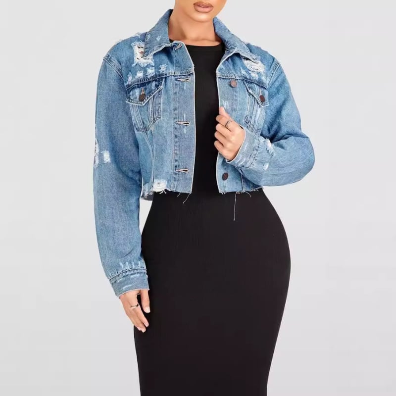 Jachetă din denim pentru femei SK511013 Amazon AliExpress Independent Station, transfrontalieră europeană și americană