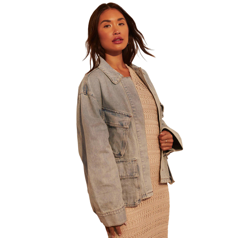 2024 Noua jachetă din denim transfrontalieră Amazon europeană și americană pentru femei, spălată, nostalgică, super fierbinte