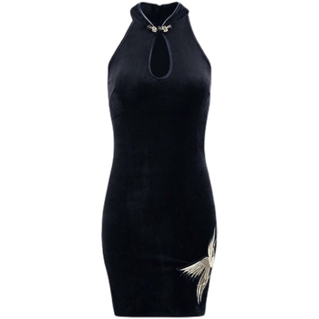 Szexi éjszakai klub karcsúsító megjelenésű bár diszkó továbbfejlesztett cheongsam karcsú csípőhasított ruha nőknek 2024 nyár új trend