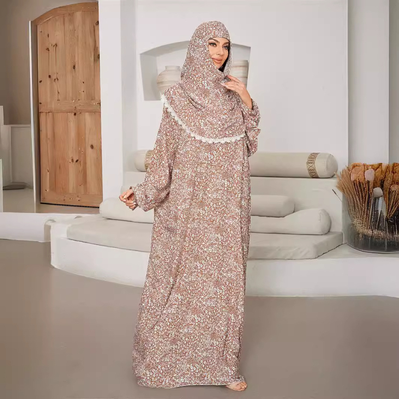 Velika somalska ženska tradicionalna labava i udobna čipkasta kapa s molitvenim modnim printom, ekstra velika veličina, novi stil 2024.