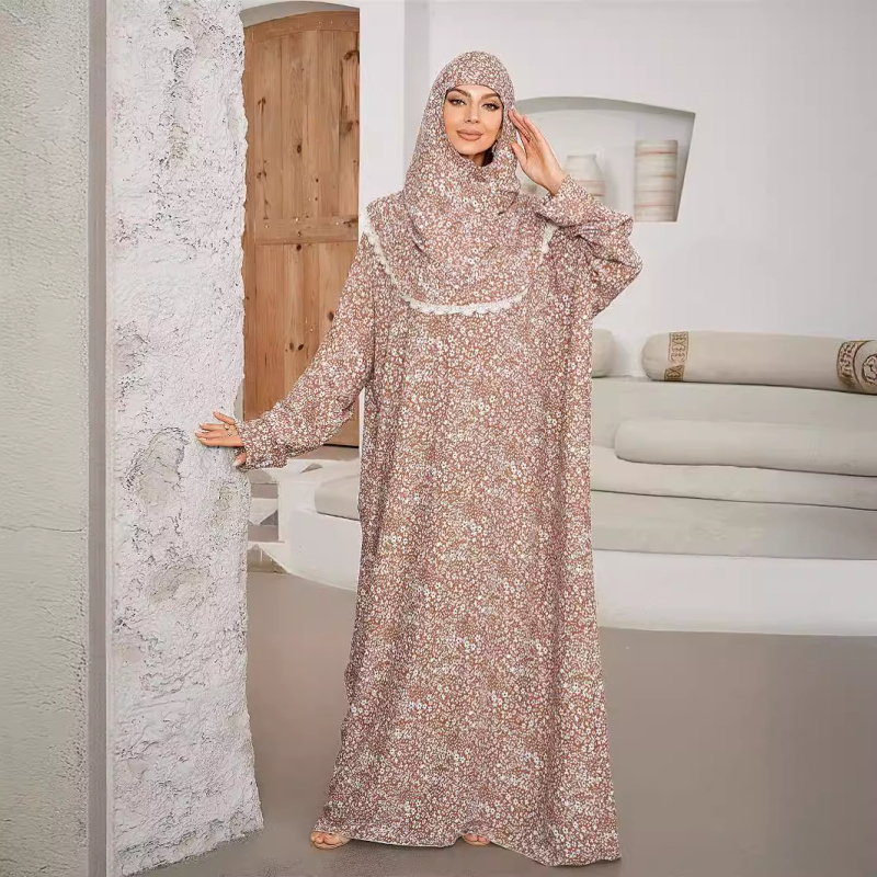 Velika somalska ženska tradicionalna labava i udobna čipkasta kapa s molitvenim modnim printom, ekstra velika veličina, novi stil 2024.