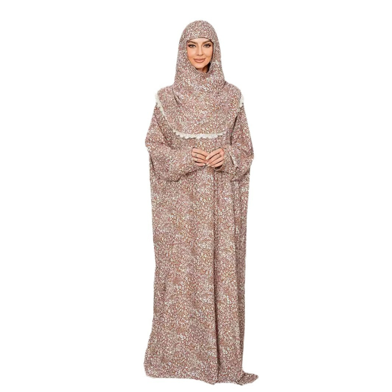 Velika somalska ženska tradicionalna labava i udobna čipkasta kapa s molitvenim modnim printom, ekstra velika veličina, novi stil 2024.