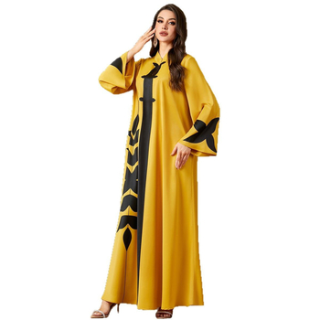 4223 Muszlim ruha Női 2025 Nyári Új Hosszú Ujjú Laza Napi Parti Hétköznapi Hosszú Ruha