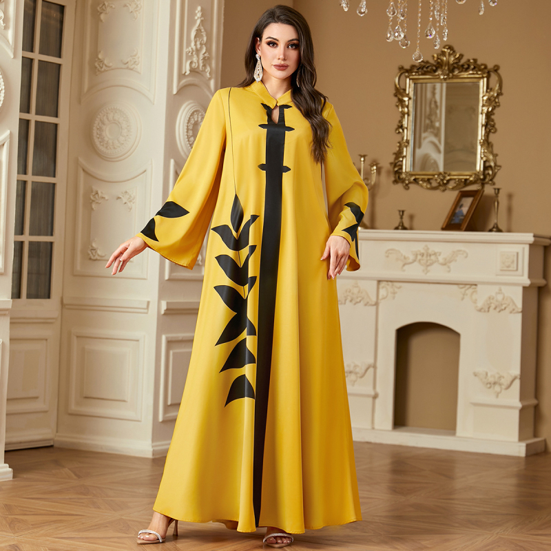 4223 Muszlim ruha Női 2025 Nyári Új Hosszú Ujjú Laza Napi Parti Hétköznapi Hosszú Ruha