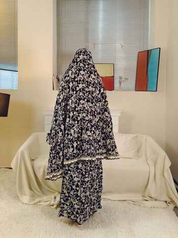 Διασυνοριακή Νοτιοανατολική Ασία Μέση Ανατολή Μουσουλμανικό Casual Μοντέρνο Κοστούμι με Δαντέλα και Στάμπες