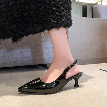 Szexi elegáns, tiszta színű női cipők 2025 őszi és téli új hegyes orrú tűsarkú nagy méretű professzionális lábujj-lábujj hátsó üres cipők