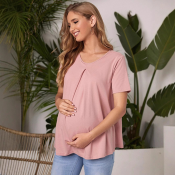 „Amazon“ nauji pavasario ir vasaros patogūs laisvi, vientisos spalvos apvalios kaklo nėštukėms skirti megztiniai