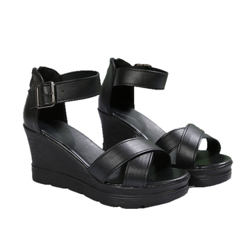 2024 m. naujos, pasienio stiliaus, pleištinės basutės, moteriškos, apvaliomis nosimis, sagtimi, aukštakulniais, kvėpuojančios, romėniškos basutės