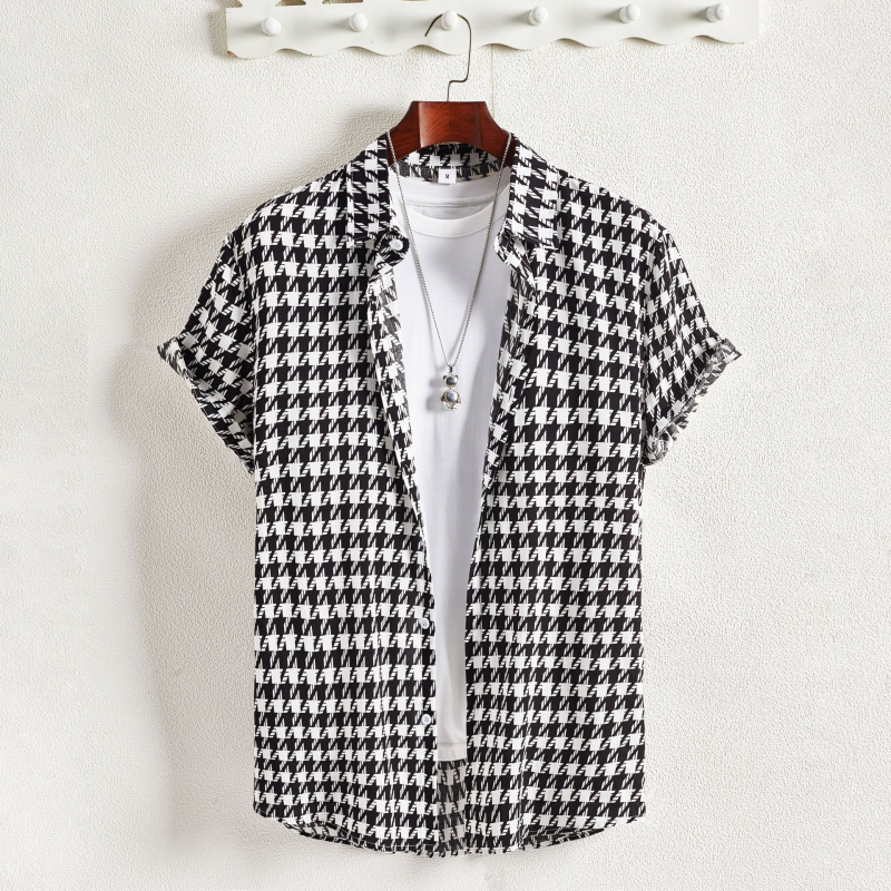 Férfi, határokon átnyúló külkereskedelmi, új, vékony rayon ing, rövid ujjú