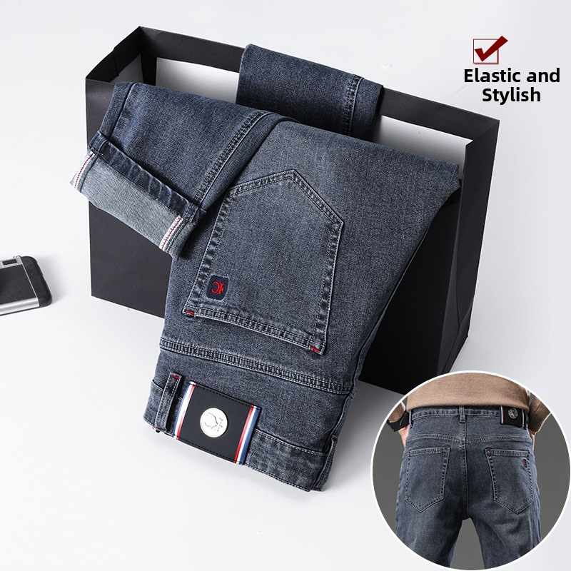 Pánske džínsy Daifa, jesenné nové slim-fit, malé vyšívané kórejské módne ležérne mäkké všestranné dlhé nohavice