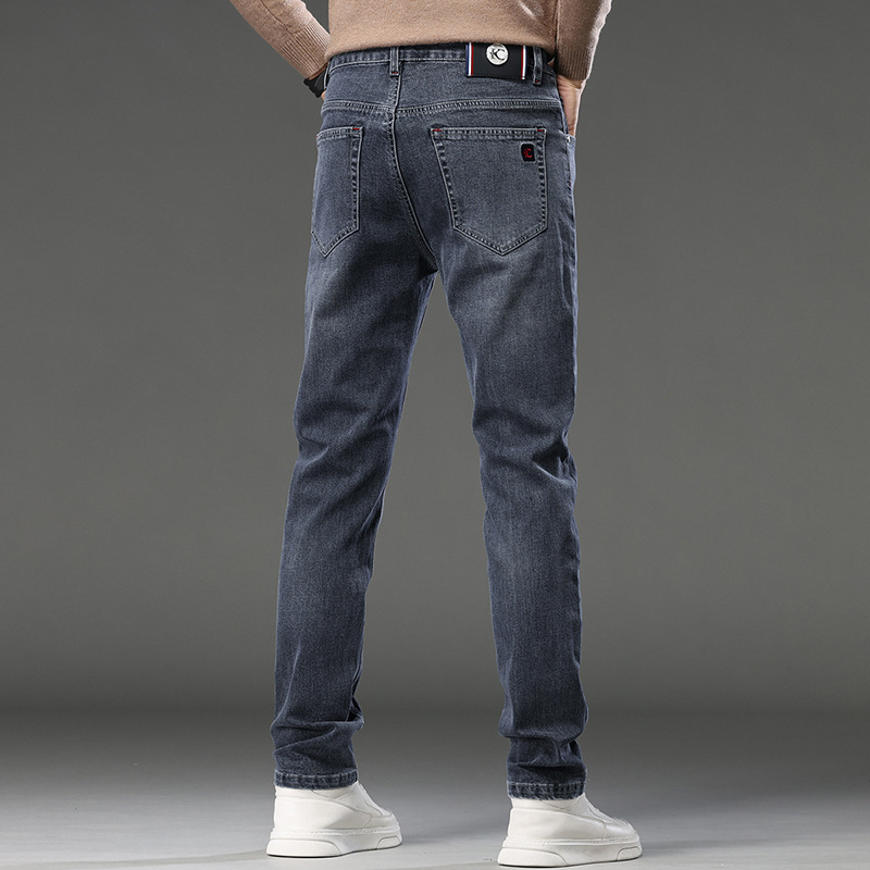 Daifa férfi farmernadrág őszi új, karcsúsított, kis lábméretű, hímzett, koreai, divatos, alkalmi, puha, mindenhez illő hosszú nadrág