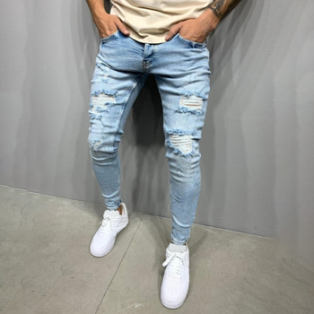 Európai és amerikai határokon átnyúló új farmer férfi oldalsó zsebes vékony farmer