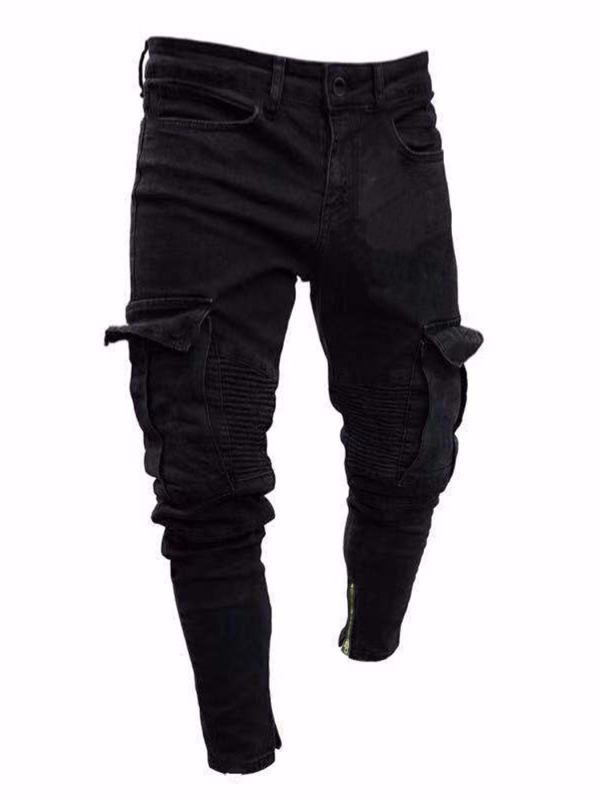 Piiriüleselt Euroopast ja Ameerikast müüdavad Amazoni venivast materjalist meeste teksad, trendikad põlveauguga lukuga püksid kohaletoimetamiseks