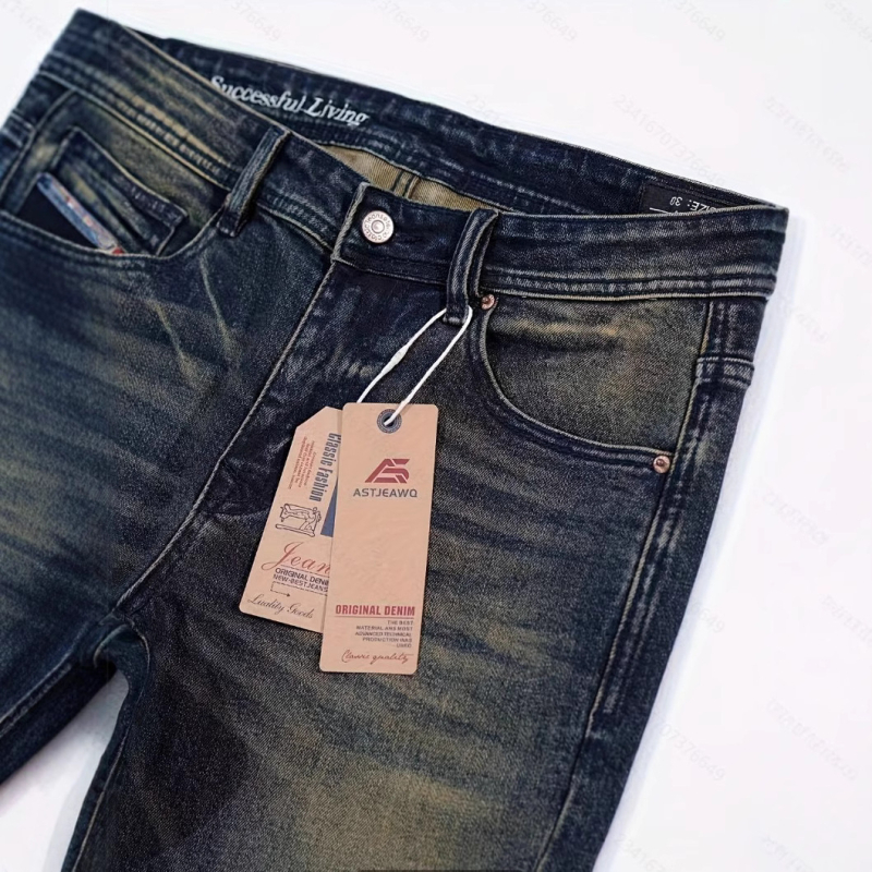 Luxus férfi farmernadrág, laza szabású, trendi márka, lezser és divatos