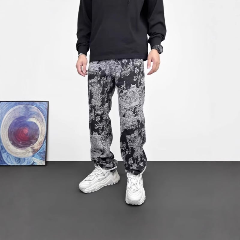American Retro High Street Straight Leg Jeans vīriešu platas, brīvas, augstas klases ikdienas darba bikses rudenim un ziemai
