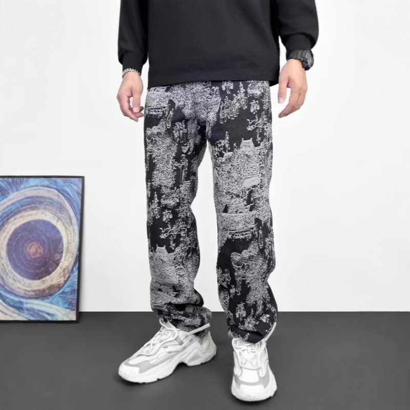 American Retro High Street egyenes szárú farmernadrág, férfi széles szárú, laza, csúcskategóriás, lezser, őszi és téli nadrág