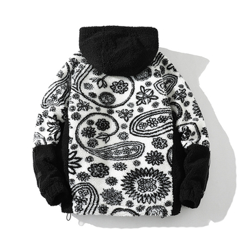 2022 m. rudens ir žiemos naujas anakardžių gėlių rašto ėriuko vilnos paltas jaunimui, laisvalaikio stiliaus, žieminis medvilninis paltas su didesnių dydžių palaidine, urmu.