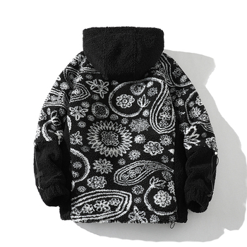 2022 m. rudens ir žiemos naujas anakardžių gėlių rašto ėriuko vilnos paltas jaunimui, laisvalaikio stiliaus, žieminis medvilninis paltas su didesnių dydžių palaidine, urmu.