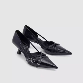 Male šiljaste kožne cipele za žene, nove proljetne i ljetne cipele s tankom petom iz 2025., retro francuske elegantne jednoslojne cipele Mary Jane