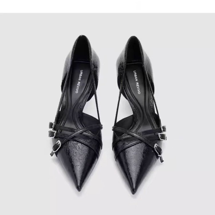 Male šiljaste kožne cipele za žene, nove proljetne i ljetne cipele s tankom petom iz 2025., retro francuske elegantne jednoslojne cipele Mary Jane