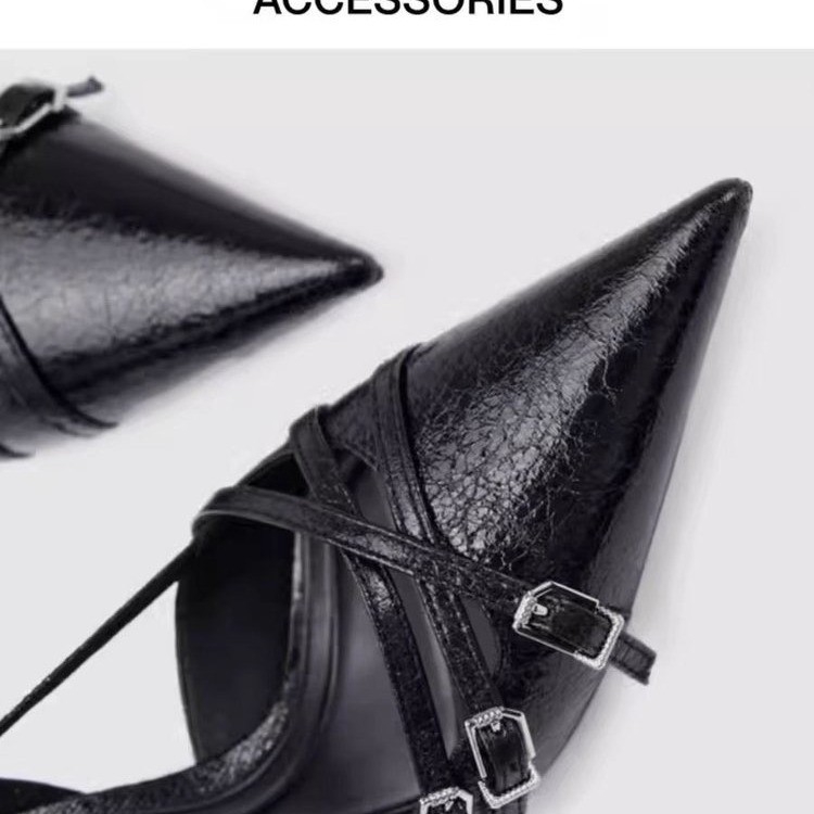 Male šiljaste kožne cipele za žene, nove proljetne i ljetne cipele s tankom petom iz 2025., retro francuske elegantne jednoslojne cipele Mary Jane