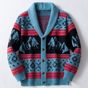 Külkereskedelmi, határokon átnyúló férfi európai és amerikai retro jacquard kötött dzseki, kültéri, téli vastagított kardigán, pulóver
