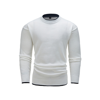 Férfi őszi-téli ing, divatos lezser, egyszínű, kerek nyakú pulóver `Sports outing`