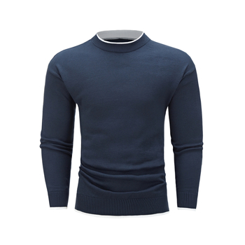 Férfi őszi-téli ing, divatos lezser, egyszínű, kerek nyakú pulóver `Sports outing`