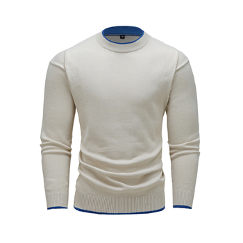 Férfi őszi-téli ing, divatos lezser, egyszínű, kerek nyakú pulóver `Sports outing`