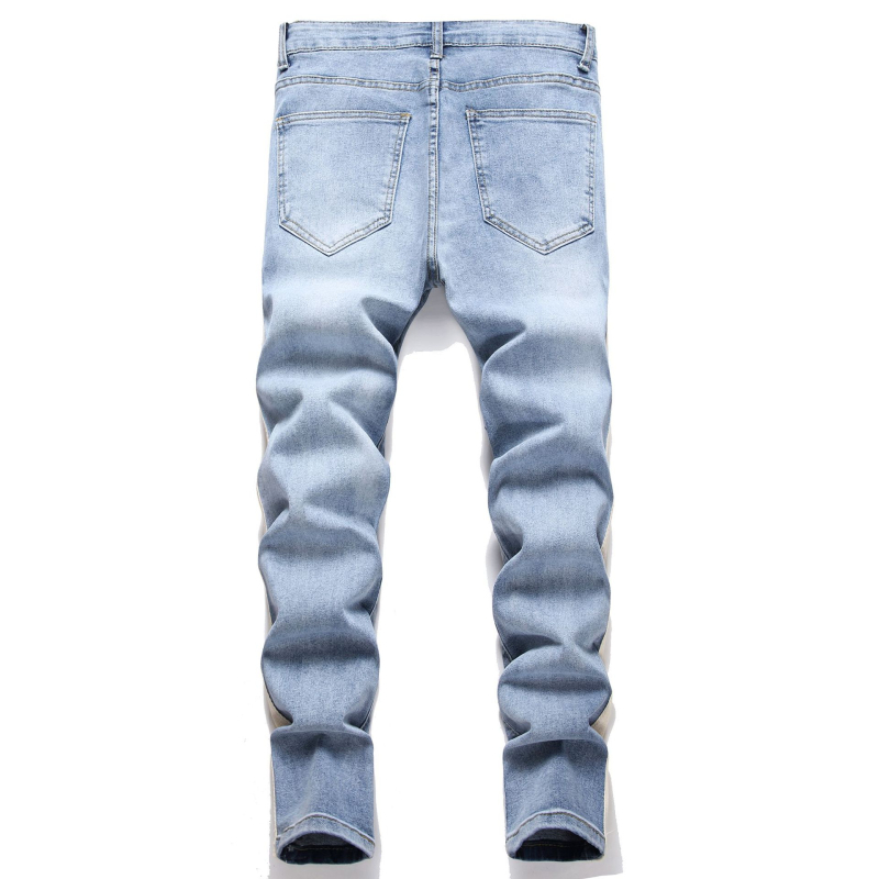 2023 m. tarpvalstybinės užsienio prekybos vyriški džinsai, vienspalviai, ploni, elastingi, ploni vyriški džinsai, asmenukių stiliaus
