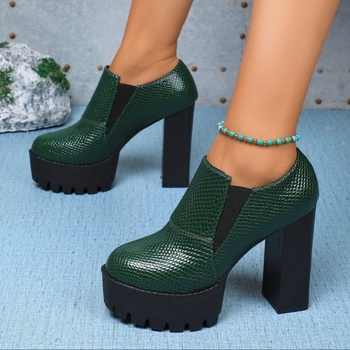 Határokon átnyúló külkereskedelmi női cipők, kockás, fűzős, divatos cipők 2024 tavasz és ősz, új platformos, magassarkú, 36-42-es méret