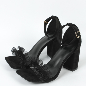 A81432-48 Nagykereskedelmi Női Cipők Masni Új Cipők Magassarkú Cipők Sokoldalú Szandálok Egyszerű és Kényelmes Szögletes Orrú Magassarkú Cipők