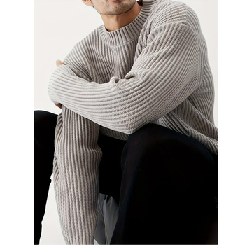 2024-es őszi és téli laza, hétköznapi stílusú, vastagított kötött pulóver, kerek nyakú, koreai stílusú, divatos férfi pulóver