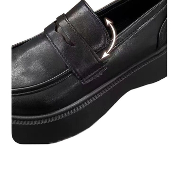 [Üzlet] Vastag talpú cipők női 2025 új, nagy orrú cipők női széles orrú brit stílusú kis bőrcipő pedálos