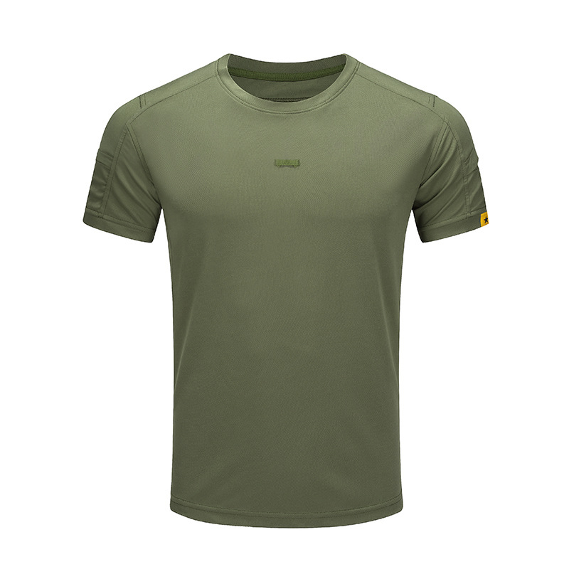 „Rinfeng“ antros kartos apvalios kaklo iškirptės vyriški taktiniai marškinėliai trumpomis rankovėmis, kvėpuojantys, greitai džiūstantys, ploni vasariniai sportiniai, fizinio lavinimo drabužiai.